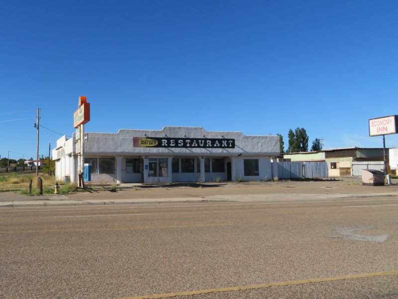 Route 66 is marked by closed restaurants and closed service stations